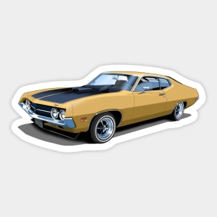 1970 Ford Torino Cobra Jet in yellow gold Sticker